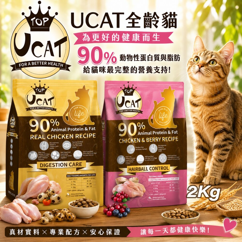 20981952869-UCAT 全齡貓 2kg 莓好生活 鄉村樂活 高蛋白 貓乾糧 貓主食 貓飼料『WANG』