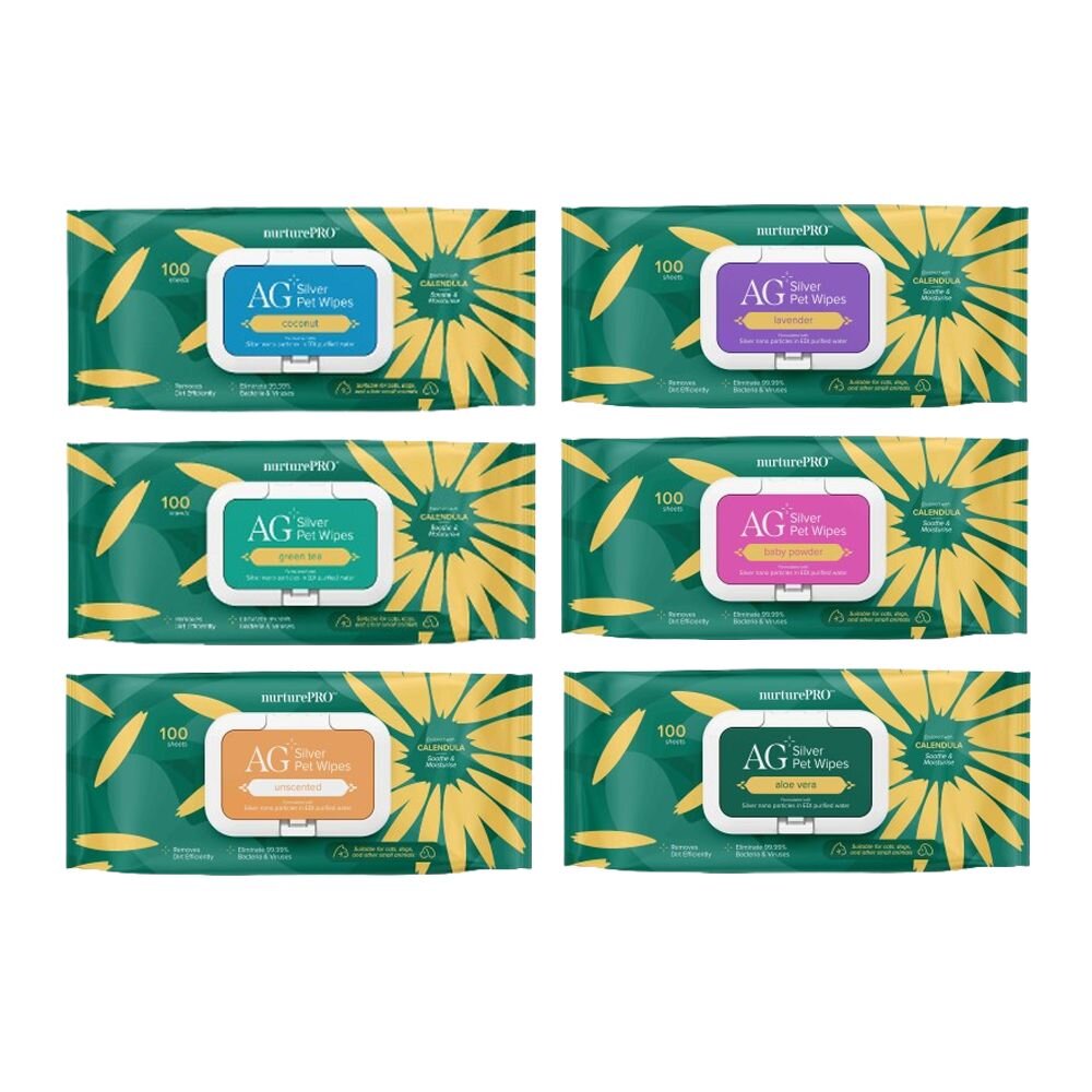 Nourish Life 天然密碼 AG+銀離子寵物濕紙巾 隨身包10抽/100抽 寵物濕紙巾『WANG』-圖片-1
