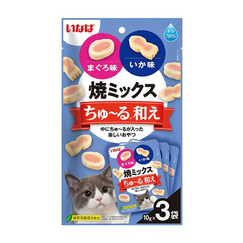 日本 CIAO INABA 小魚板貓零食系列 肉泥夾心燒 10gx3入/包 軟零食 公司貨 貓點心 貓零食『WAN-圖片-3
