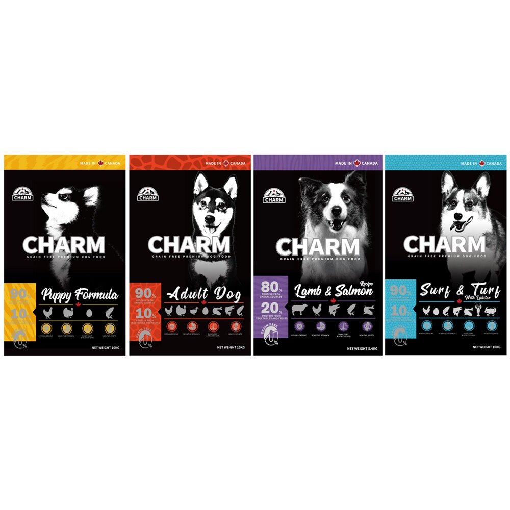 加拿大 CHARM 野性魅力 優質無穀犬糧 340g 羊肉鮭魚 海陸龍蝦盛宴 挑嘴犬 幼犬 成犬 狗飼料『WANG』-圖片-1