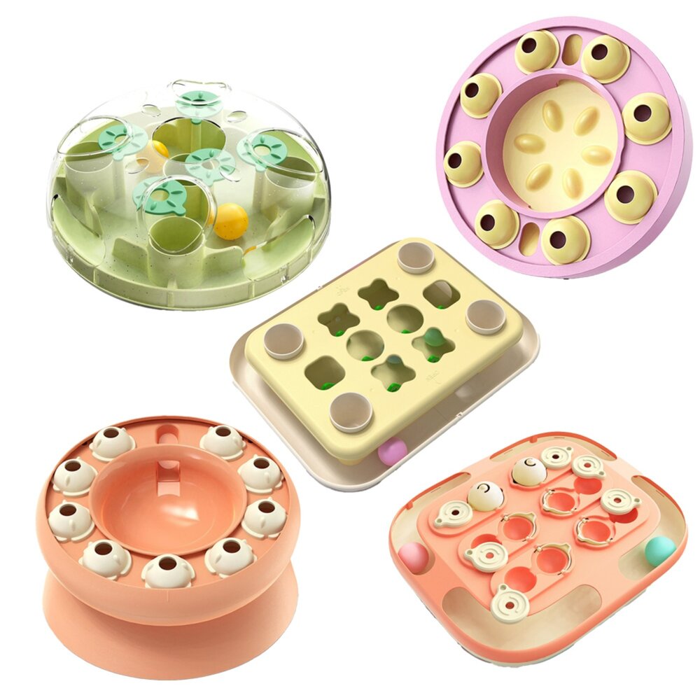 KADTC 貓玩具 益智慢食玩具盤 智趣軌道球 聰明貓訓練站 聰明貓訓練站 智探寶盒 慢食樂活益智碗『WANG』-圖片-1