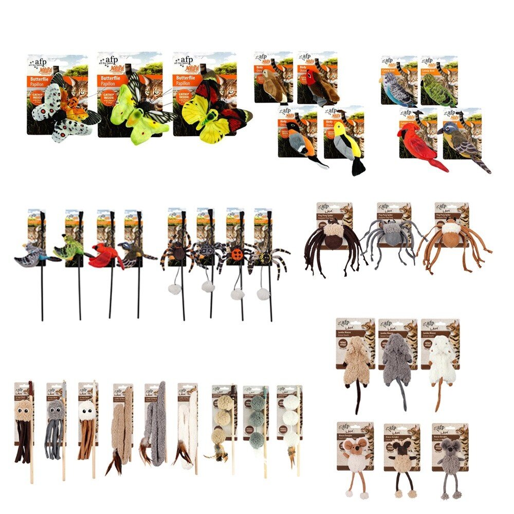 美國 AFP 天性系列+羔羊毛系列(款式隨機) 鮮豔的色彩吸引貓咪的目光 貓用玩具貓用『WANG』-圖片-1