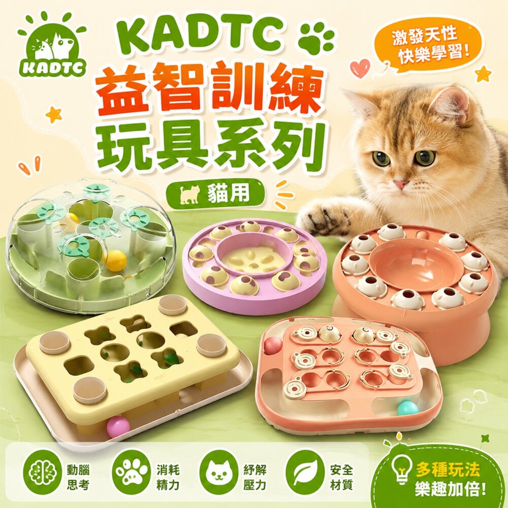 21468832242-KADTC 貓玩具 益智慢食玩具盤 智趣軌道球 聰明貓訓練站 智探寶盒 慢食樂活益智碗『WANG』