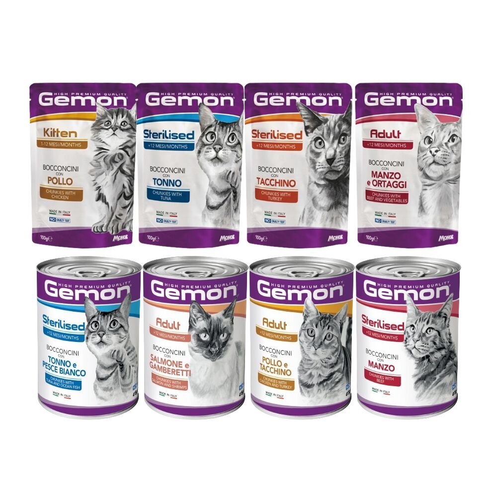 義大利 GEMON 啟蒙 主食貓罐頭【24罐組】 餐包 主食餐包 貓餐包 貓罐頭『WANG』-圖片-1