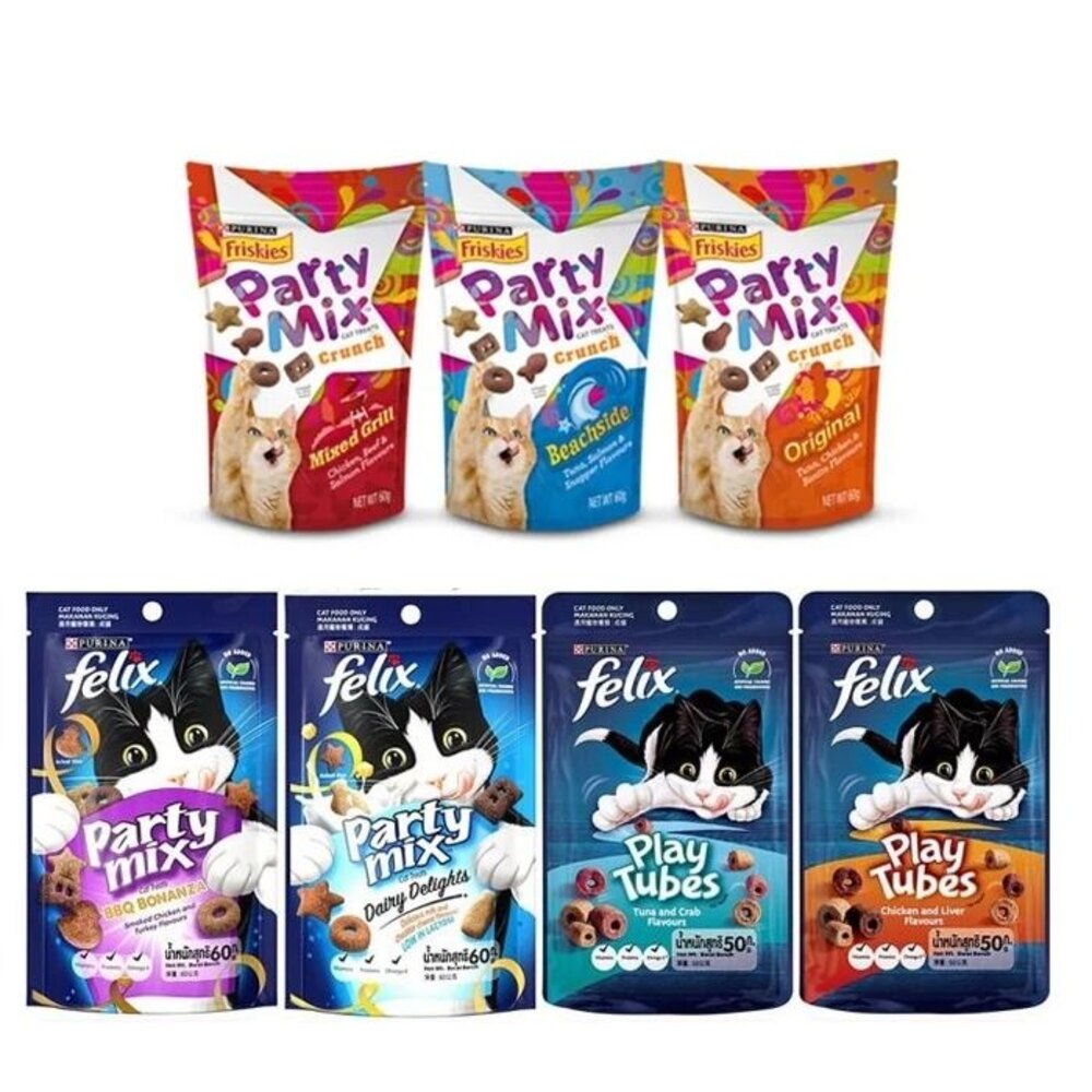 Felix Party Mix 喜躍 香酥餅 寵物零食 貓零食 貓餅乾 貓咪潔牙餅乾 貓點心 貓零食『WANG』-圖片-1