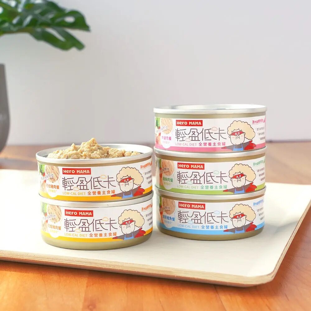 21750158603-HeroMama 輕盈低卡主食罐80g【24罐組】 無穀 主食罐 貓罐 貓罐頭『WANG』