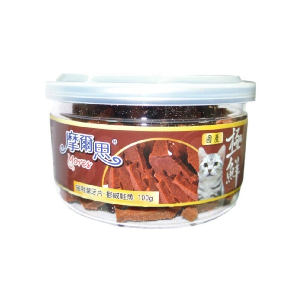 摩爾思 Mores 貓用潔牙片 100g 薄荷/鮮蝦干貝/鮭魚/鮪魚/木天蓼 貓零食『WANG』-圖片-5
