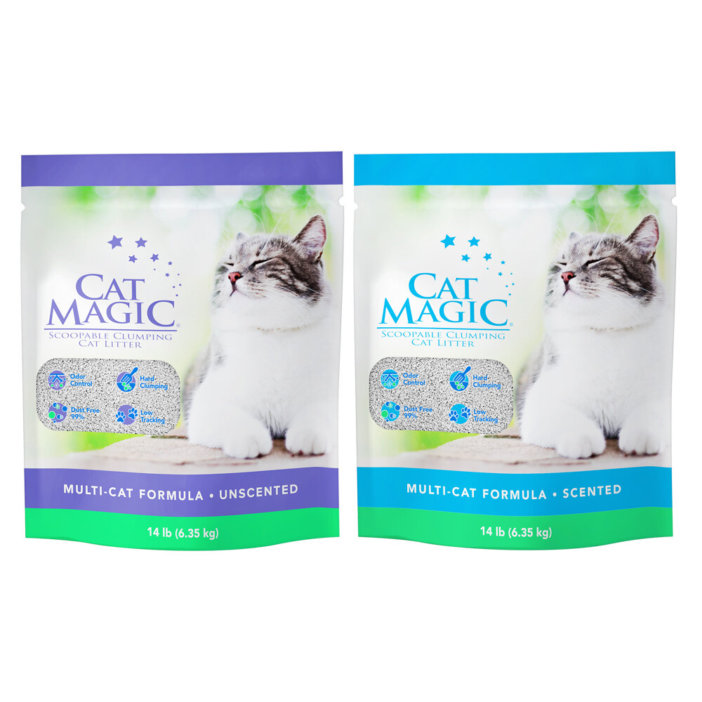 CAT MAGIC 魔淨貓 天然鈉基膨潤土貓砂 14磅(6.35KG) 舒奇幻魔力紫|舒適天空藍 貓砂『WANG』-圖片-1