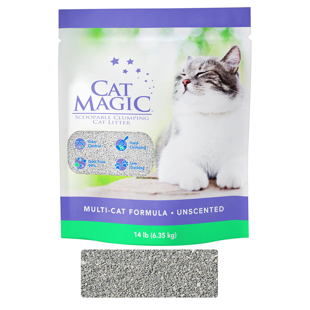 CAT MAGIC 魔淨貓 天然鈉基膨潤土貓砂 14磅(6.35KG) 舒奇幻魔力紫|舒適天空藍 貓砂『WANG』-圖片-3