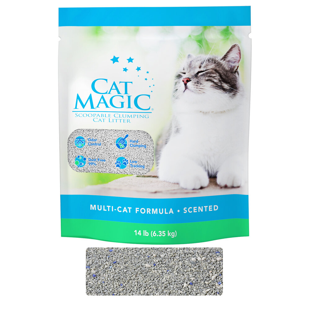 CAT MAGIC 魔淨貓 天然鈉基膨潤土貓砂 14磅(6.35KG) 舒奇幻魔力紫|舒適天空藍 貓砂『WANG』-圖片-4