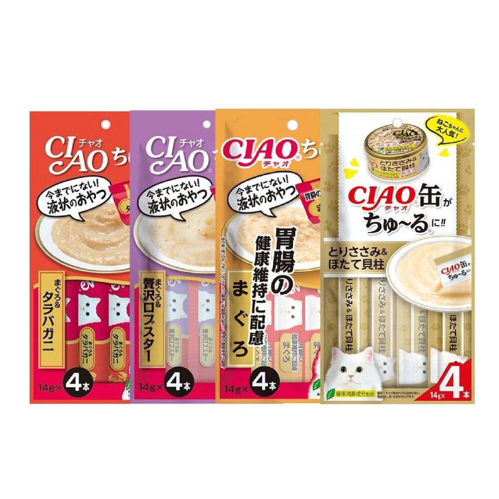 日本 CIAO 啾嚕貓肉泥 貓咪零食肉泥條 14g*4入【15包免運費】貓肉泥『WANG』-圖片-1