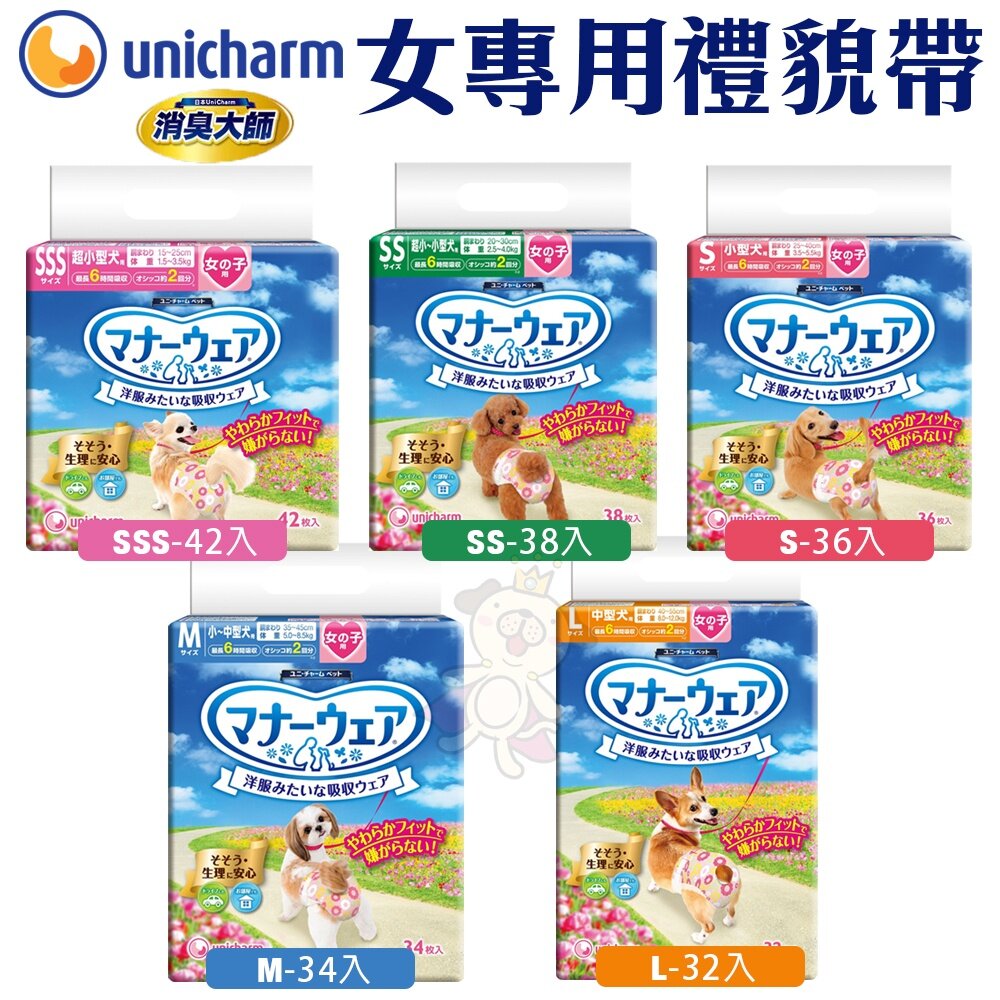 日本嬌聯 Unicharm消臭大師 女專用禮貌帶SSS-L 一般款|格紋版 拋棄式禮貌帶 生理帶『WANG』-圖片-2