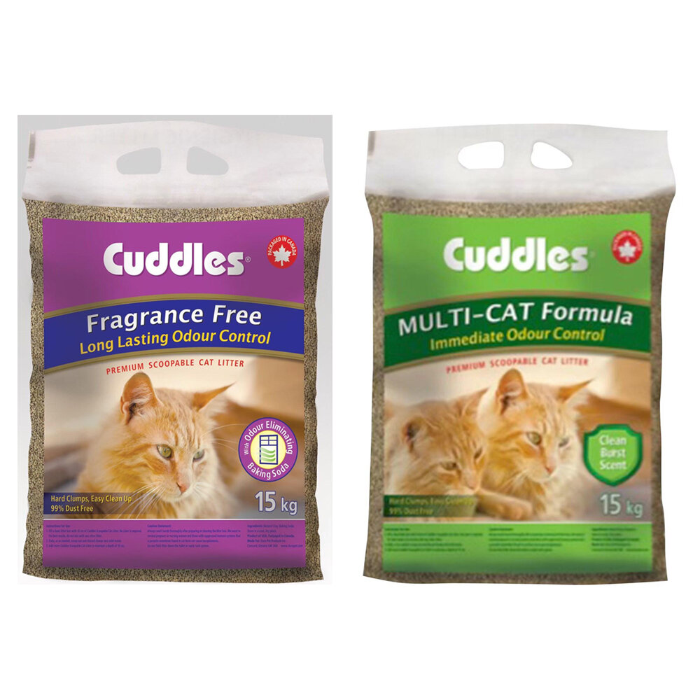 224478863-Cuddles 諾美利加 清香強力凝結砂15kg 99%無粉塵 加拿大花香 ,無香強力凝結砂 貓砂『WANG』
