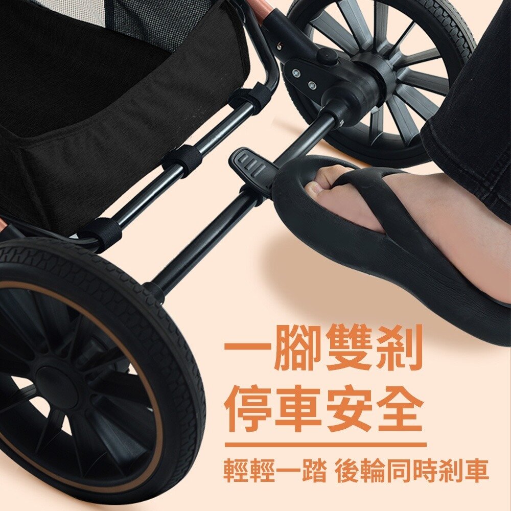 BND 中型寵物減震推車 (橙色) BNDC303L 外出寵物車 車包分離 可折疊 大推車 寵物推車『WANG』-圖片-5