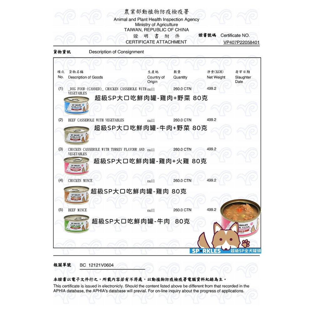 Sparkles 超級SP 鮮肉狗罐【單罐】80g 400g 無穀罐 小狗罐 鮮肉塊看的見 狗罐頭『WANG』-圖片-3