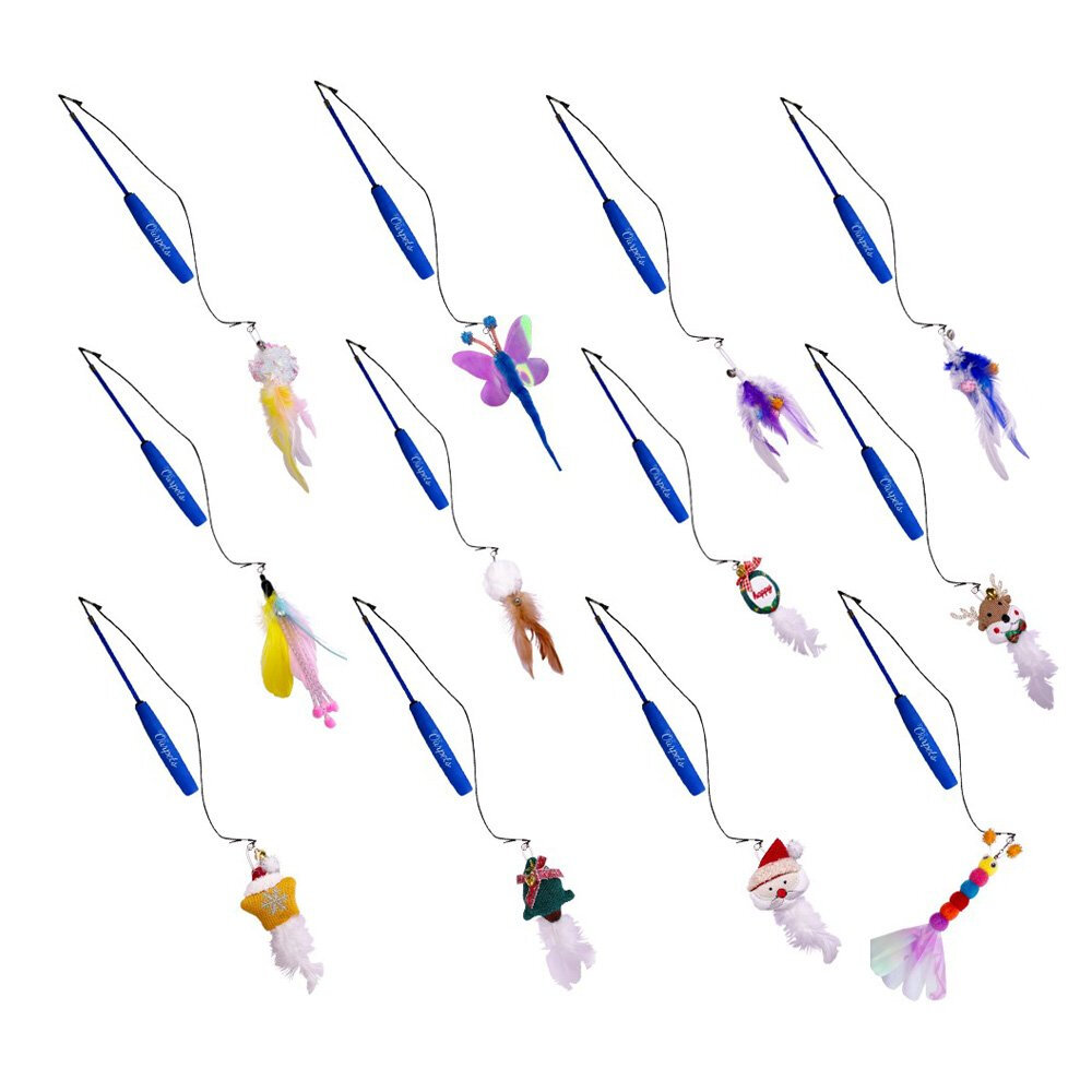 Ourpets 逗貓棒系列 二節/三節伸縮釣竿伸縮逗貓棒 貓玩具 貓咪玩具『WANG』-圖片-1