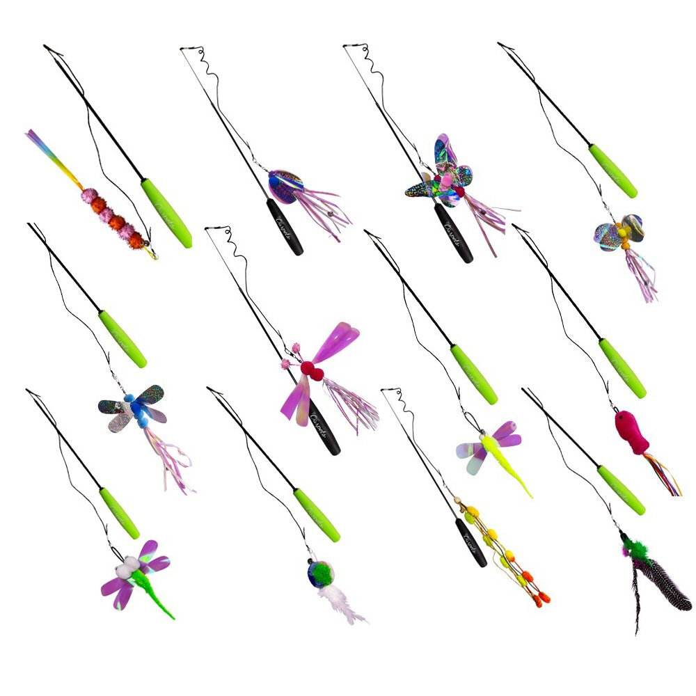 Ourpets 逗貓棒系列 二節/三節伸縮釣竿伸縮逗貓棒 貓玩具 貓咪玩具『WANG』-圖片-4