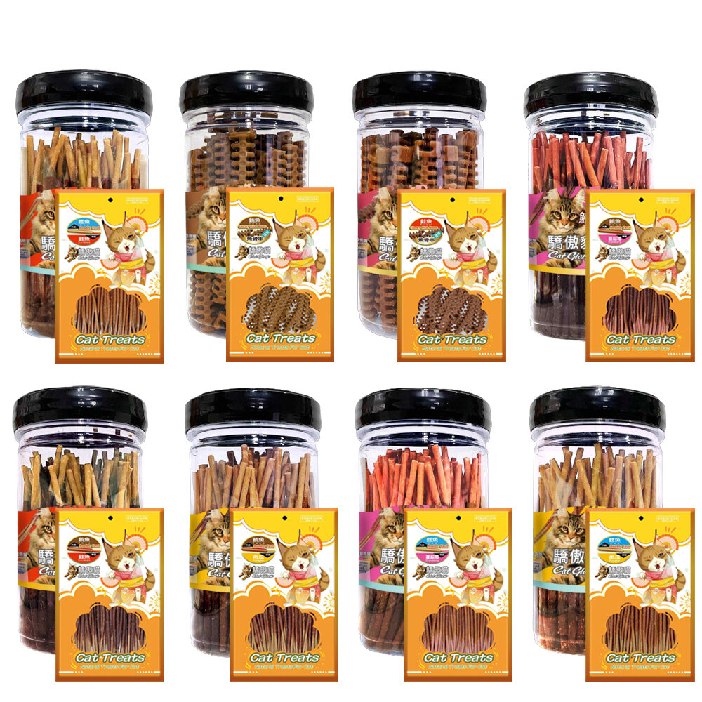 Cat Glory 驕傲貓 貓用驕傲棒 袋裝|罐裝 嚼嚼魚骨串 雙重食材 貓點心 貓零食『WANG』-圖片-1