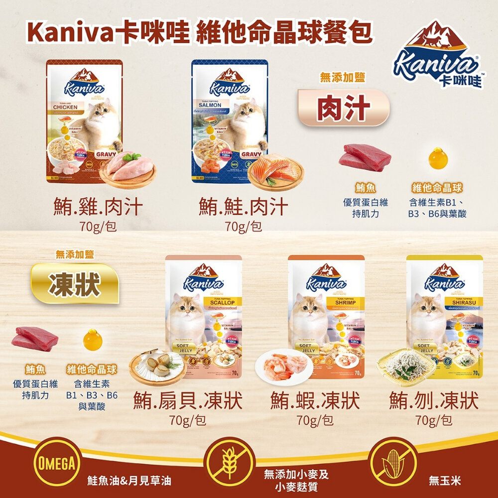 Kaniva 卡咪哇 維他命晶球餐包 蒸蛋餐包 70g 凍狀餐包 肉汁餐包 鮪魚 雞肉 貓副食 濕糧 貓餐包『WANG』-圖片-7