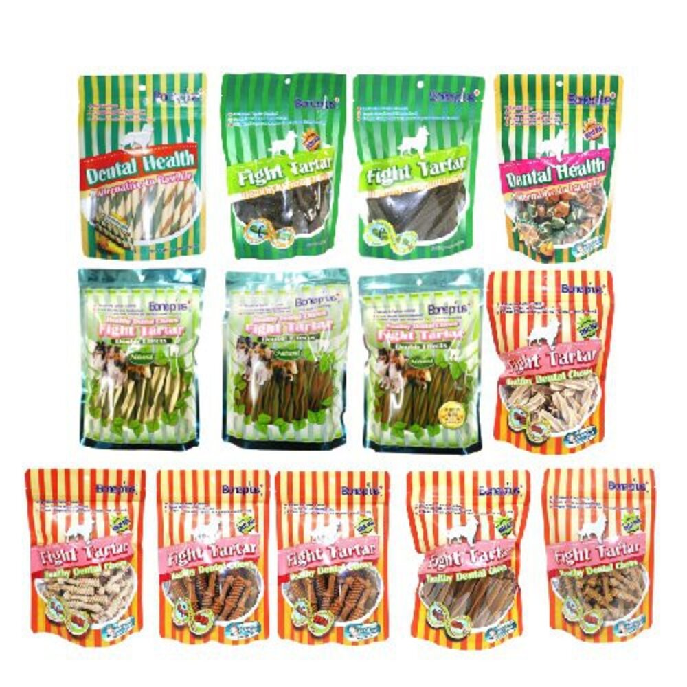 BONE PLUS犬用潔牙棒系列 袋裝 100~120g/包(平裝包) 多款尺寸可選 狗零食『WANG』-圖片-2
