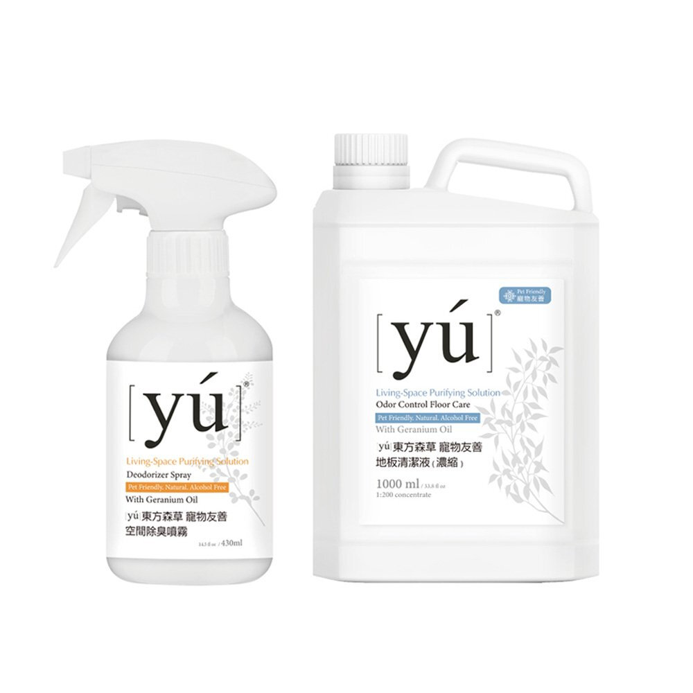 YU 東方森草 寵物友善 地板清潔液1000ml+空間除臭噴霧430ml 專為寵物家庭設計 環境清潔-圖片-1