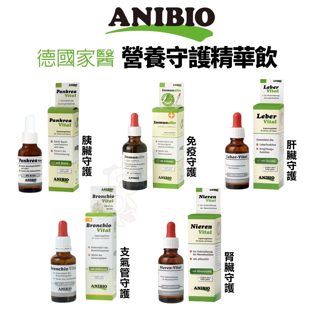 ANIBIO 德國家醫 營養守護精華飲 支氣管守護 腎臟守護 肝臟守護 免疫守護 營養品 犬貓適用『WANG』-圖片-2