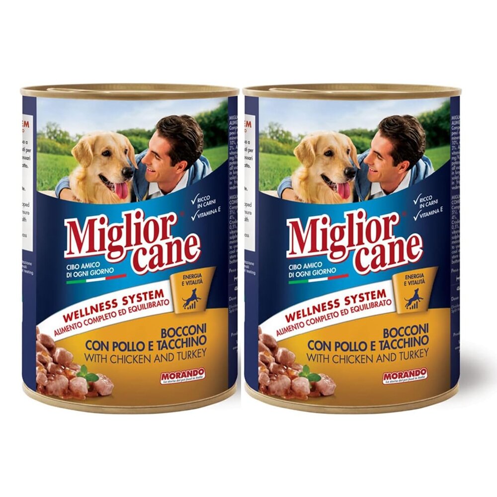 23662309375-MIGLIOR 經典主食肉塊 405g【24罐組】 雞肉+火雞肉 成犬 肉塊 純肉罐頭 狗罐頭『WANG』