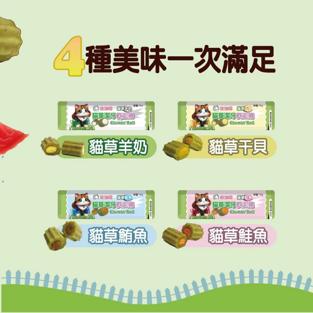 歐姆貓 胖胖魚貓零食 潔牙軟泥捲 貓草凍乾棒棒糖【單支】貓咪零食 潔牙棒 貓點心 貓零食『WANG』-圖片-10