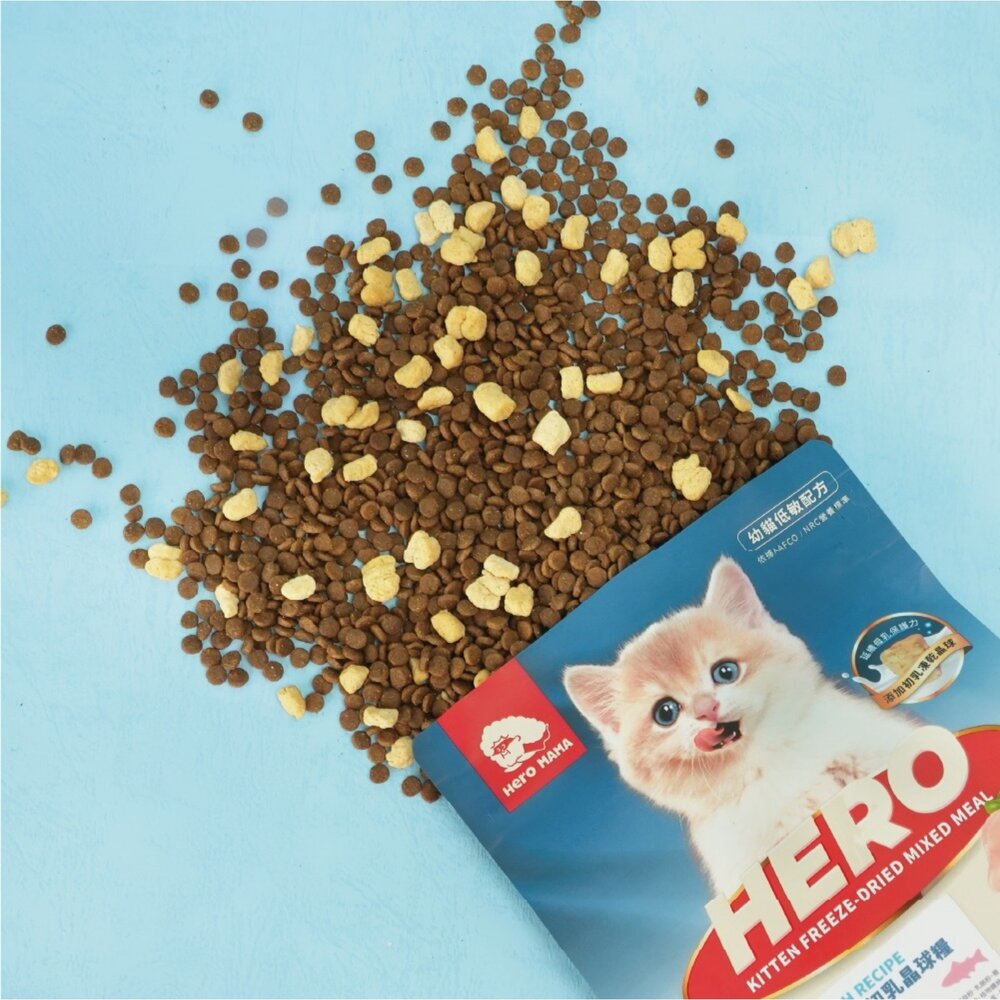 HeroMama 益生菌晶球夾心糧 300g-400g 幼貓初乳晶球糧 夾心飼料 凍乾糧 貓飼料『WANG』-圖片-2