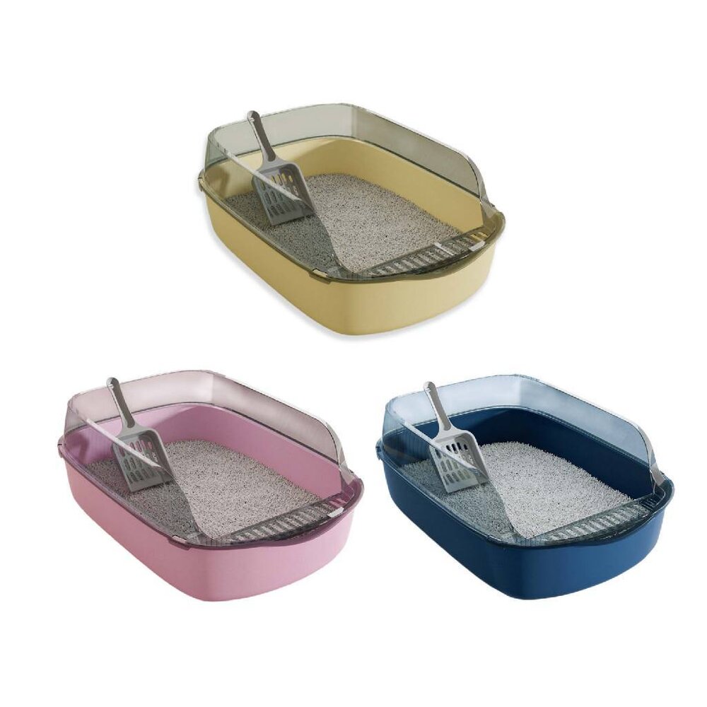 iCat 寵喵樂 超大號加厚高圍牆貓砂盆【台灣極速出貨】大空間貓廁所 加高加厚 半罩式 貓砂盆『WANG』-圖片-1