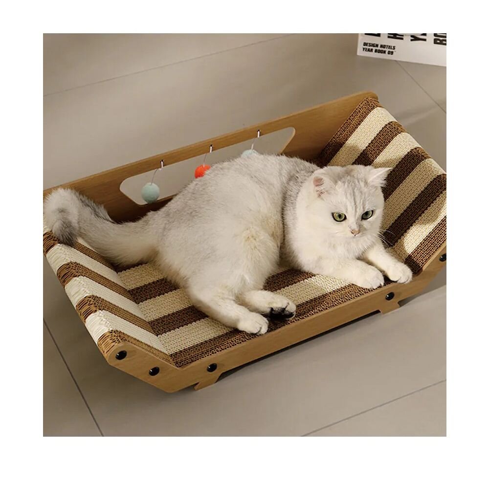 喵仙兒 造型貓抓板 仙人掌 木劍麻貓抓柱 雙層貓抓屋 貓抓窩 行軍床 沙發 睡床 貓抓板『WANG』-圖片-4