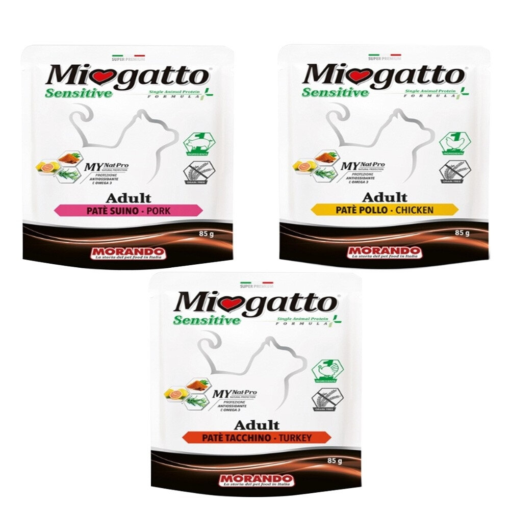 毛小孩 摩納多 MIO御廚無穀主食貓餐包85g【24包組】無穀物 低敏 主食貓餐包 貓餐包『WANG』-圖片-1