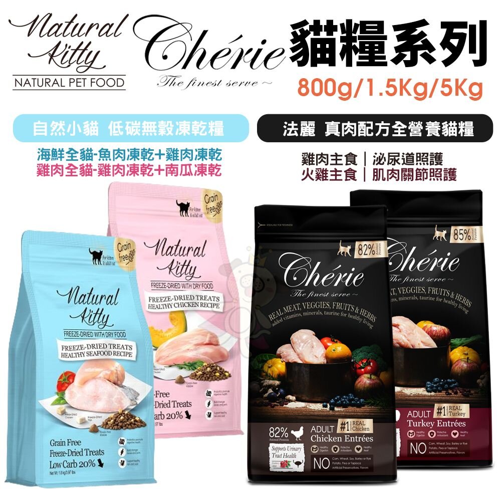 240530110036-Cherie 法麗 真肉配方全營養貓糧 自然小貓 低碳無穀凍乾糧 貓凍乾飼料 無穀 貓飼料『WANG』