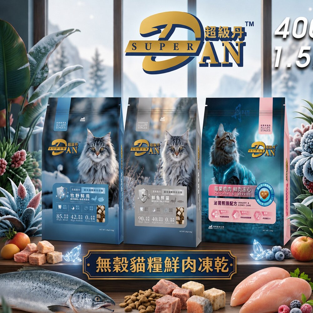 240723181142-Super DAN 超級丹 無榖貓糧鮮肉凍乾 400g-1.5kg 凍乾飼料 鮮肉糧 貓乾糧 貓主食 貓飼料『WANG』