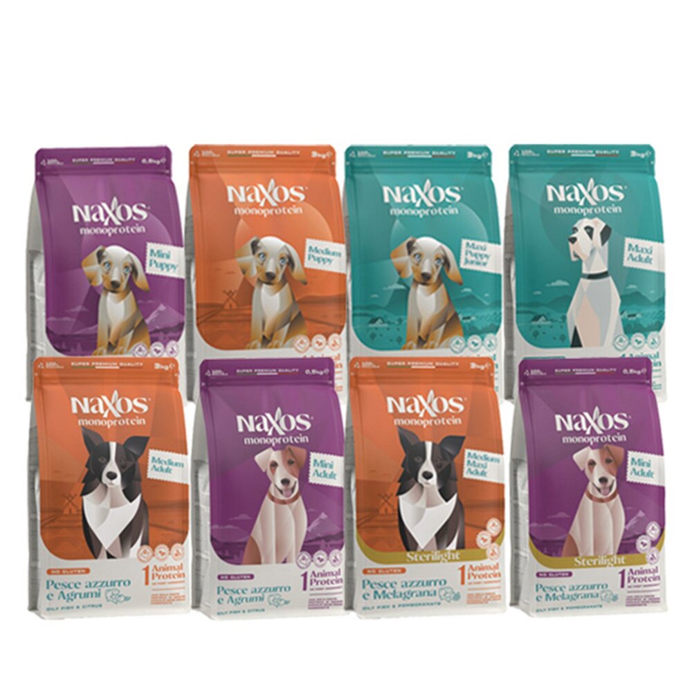義大利 Naxos 納索斯 犬糧系列 3kg-12kg 小型犬 幼犬 成犬 無麩質 低敏 狗乾糧 狗飼料『WANG』-圖片-1
