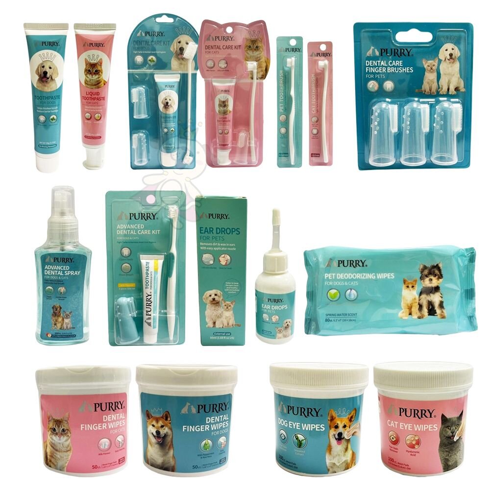 PURRY 沛立潔 寵物清潔用品 口腔清潔噴霧 寵物牙刷 寵物牙膏 潔耳液 淚痕清潔布 潔齒指套『WANG』-圖片-1