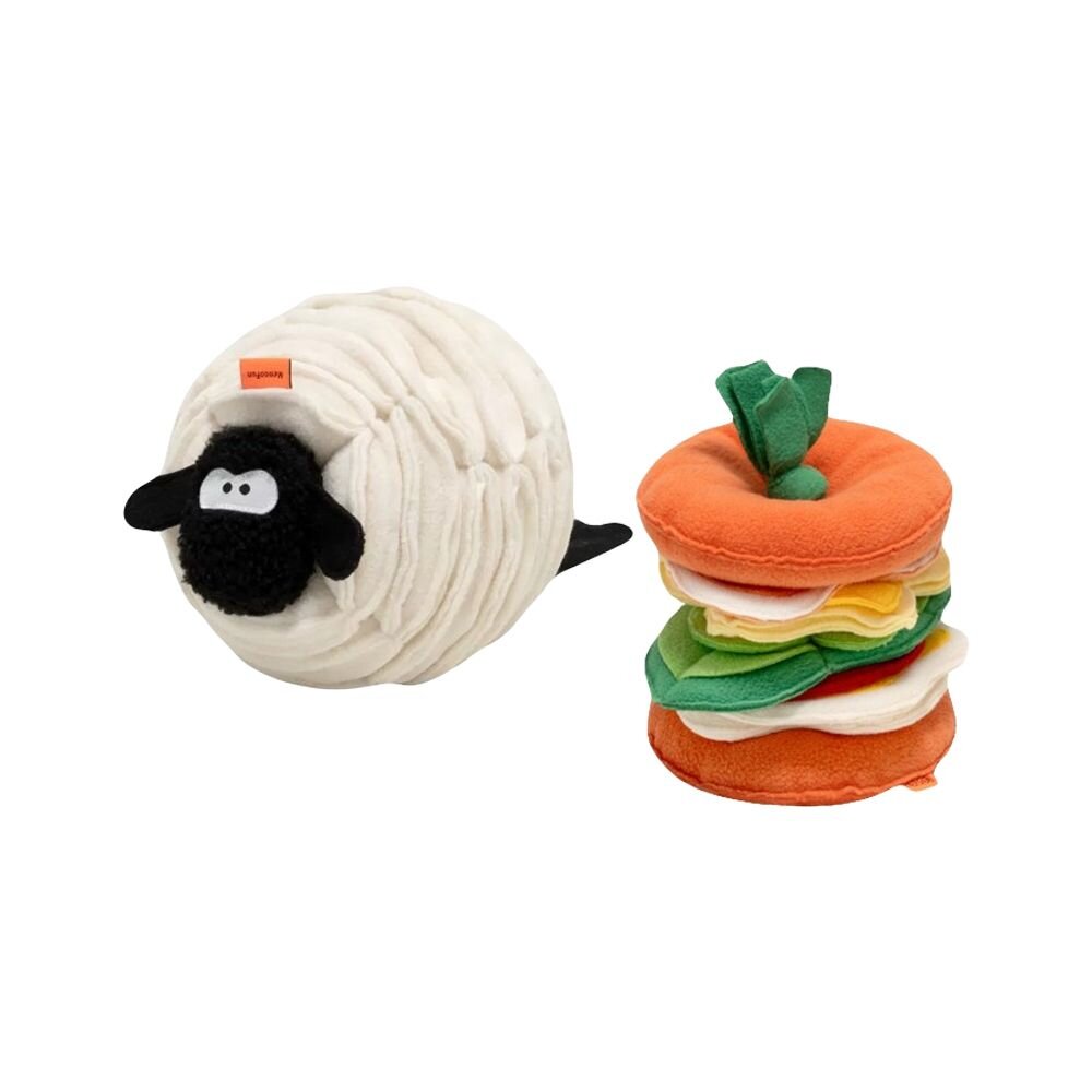 MewooFun 喵乎汪也 藏食互動玩具 羊圈圈/漢堡 可拆卸 漏食藏食玩具 貓玩具 狗玩具『WANG』-圖片-1