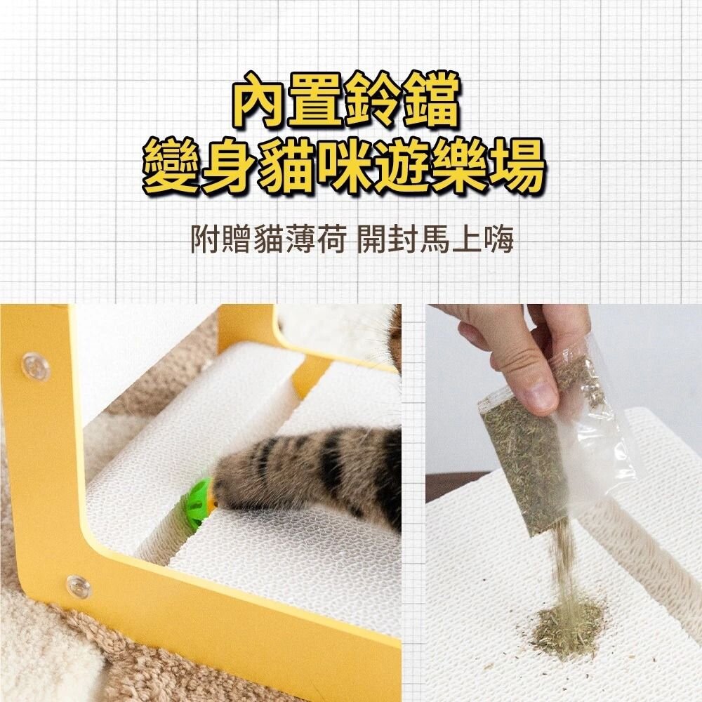 POOZPET 香蕉貓抓板|酪梨貓抓板|河豚貓薄荷玩具 L型立式貓抓板 耐抓不掉屑 白牛皮紙『WANG』-圖片-5