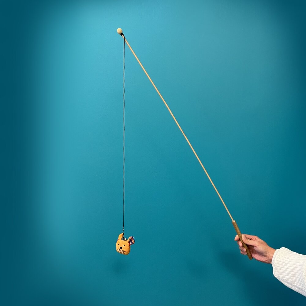 Martin 馬汀 造型貓草玩具 天然竹製逗貓棒/逗貓棒替換玩偶 貓咪紓壓 貓玩具 逗貓棒『WANG』-圖片-3