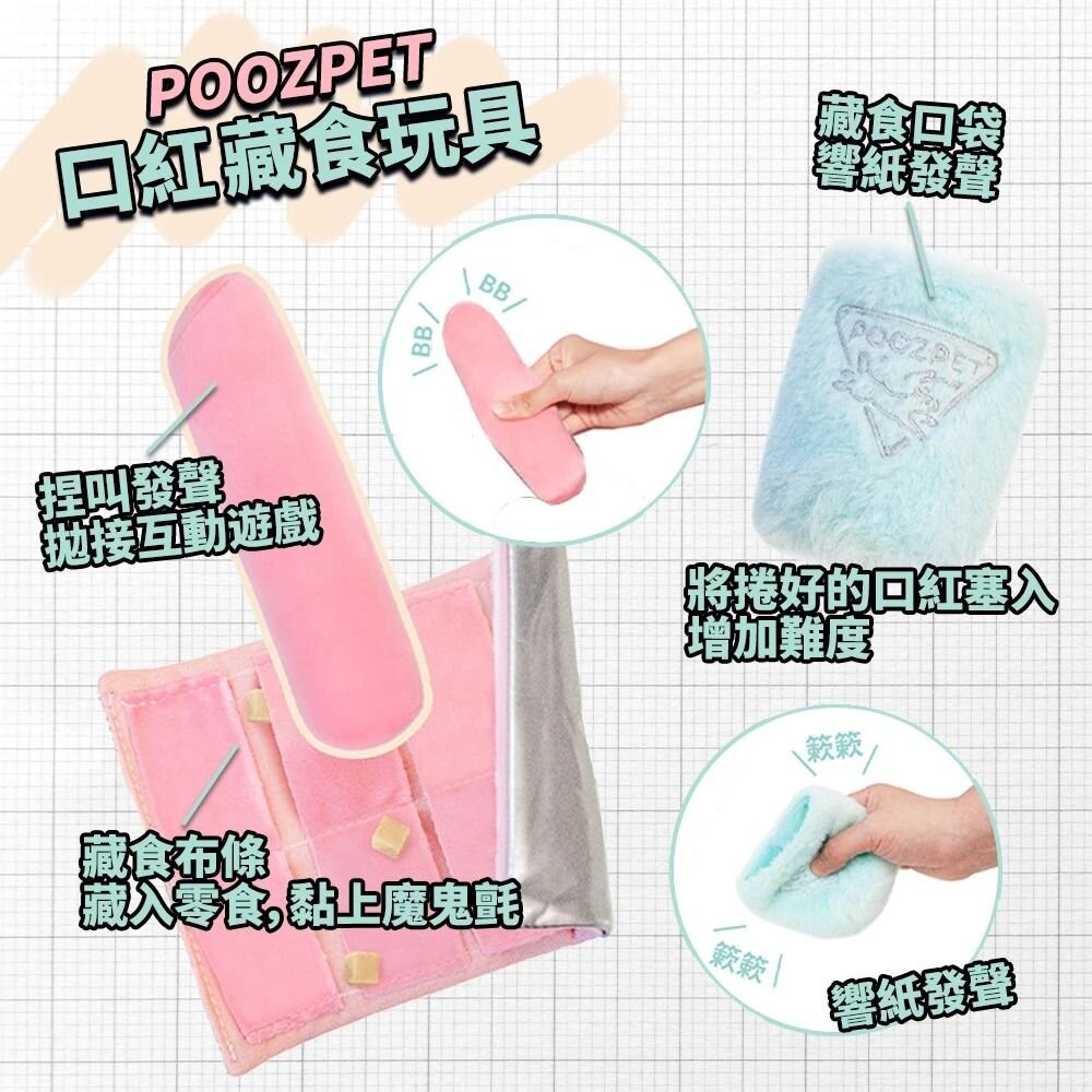 POOZPET 口紅｜粉餅盒藏食玩具｜香水逗貓棒 貓玩具 寵物益智玩具 藏食 逗貓棒『WANG』-圖片-5