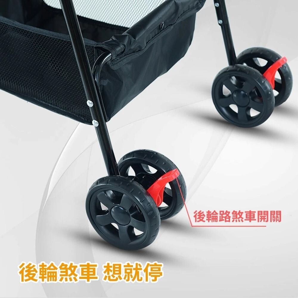 BND 可折摺疊寵物推車 BNDC101 黑色/灰色 | 超輕量 折疊式 萬向輪 貓狗推車『WANG』-圖片-5