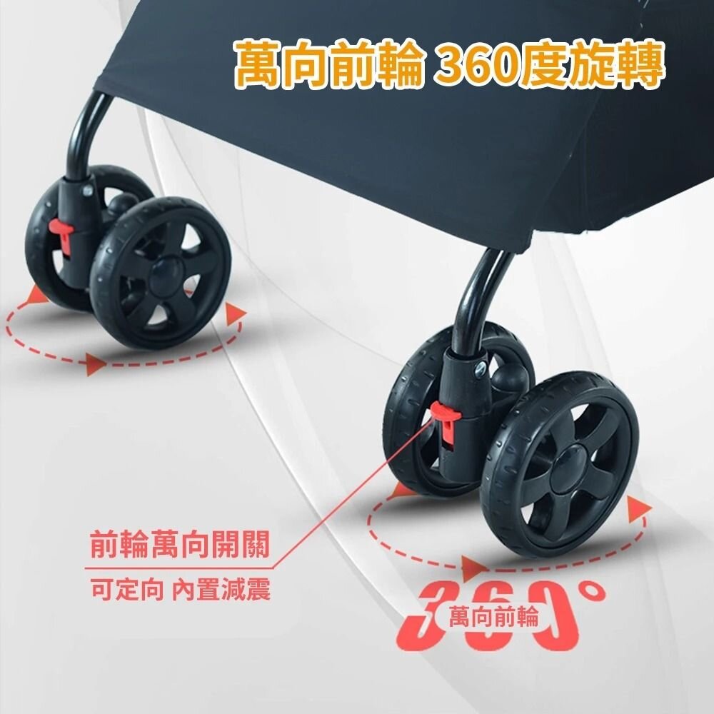 BND 可折摺疊寵物推車 BNDC101 黑色/灰色 | 超輕量 折疊式 萬向輪 貓狗推車『WANG』-圖片-6
