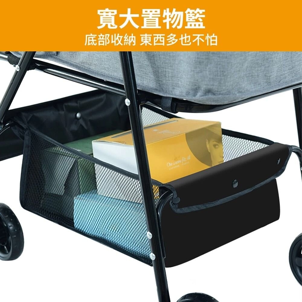 BND 可折摺疊寵物推車 BNDC101 黑色/灰色 | 超輕量 折疊式 萬向輪 貓狗推車『WANG』-圖片-8