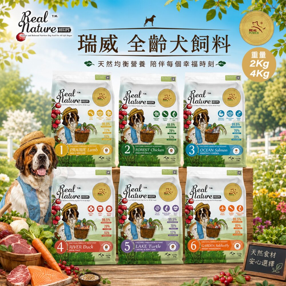 241217141925-Real Power 瑞威 全齡狗飼料 2kg-4kg 腸胃 亮毛  關節心臟 狗乾糧 狗主食『WANG』