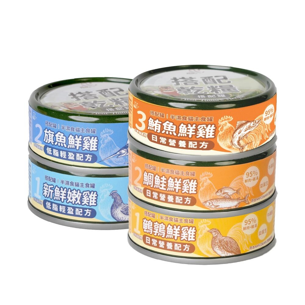 Real Power 瑞威 搭配罐 半濕食貓主食罐 80g【單罐】日常營養配方 低脂輕盈配方 補水罐 貓罐頭『WANG』-圖片-1