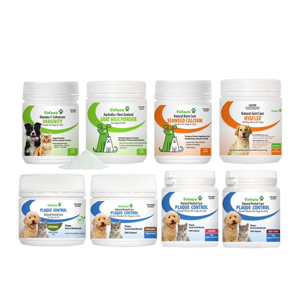 VetNex維特寧 潔牙粉 潔齒咀嚼錠 海藻鈣粉 關節保健咀嚼錠 羊奶粉 犬貓專用 營養保健『WANG』-圖片-1