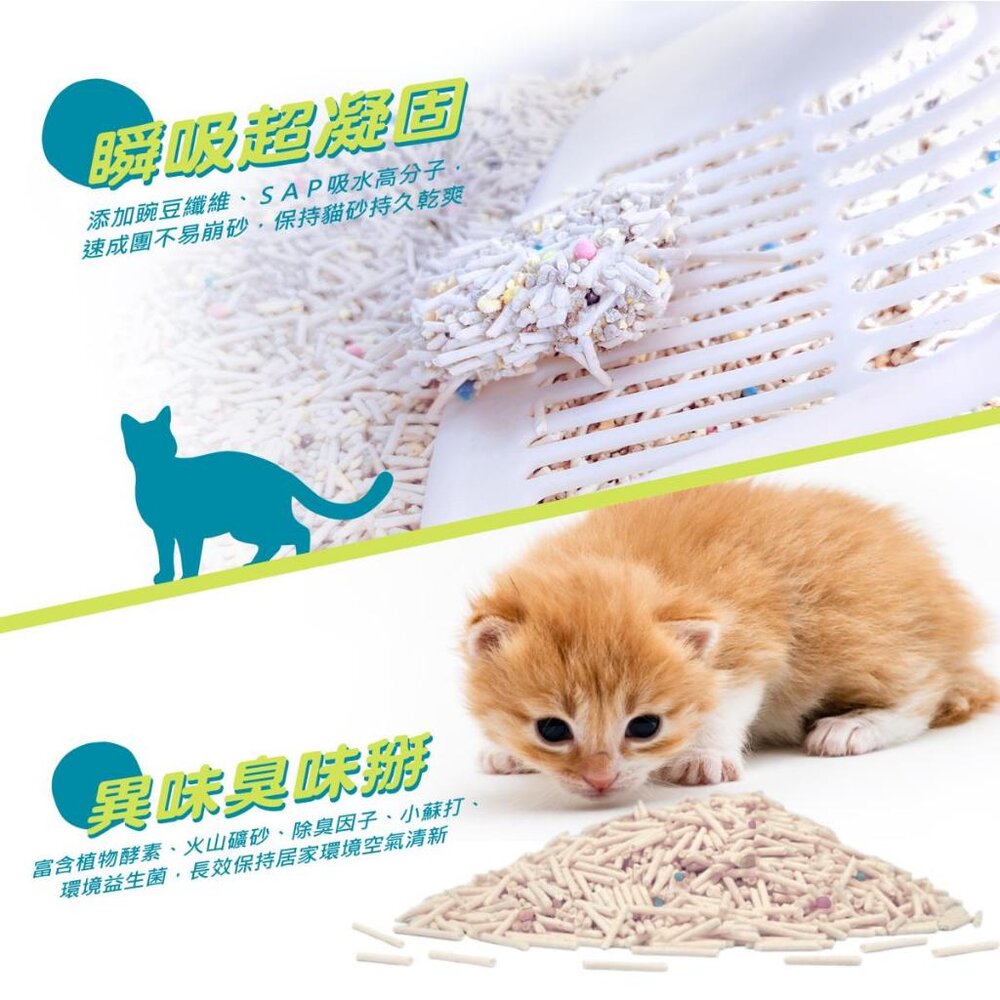 幸福時刻 貓砂 6L(2.5kg)【單包】 六合一混合貓砂 瞬凝天然木薯貓砂 豆腐砂 木薯砂 混合貓砂『WANG』-圖片-6