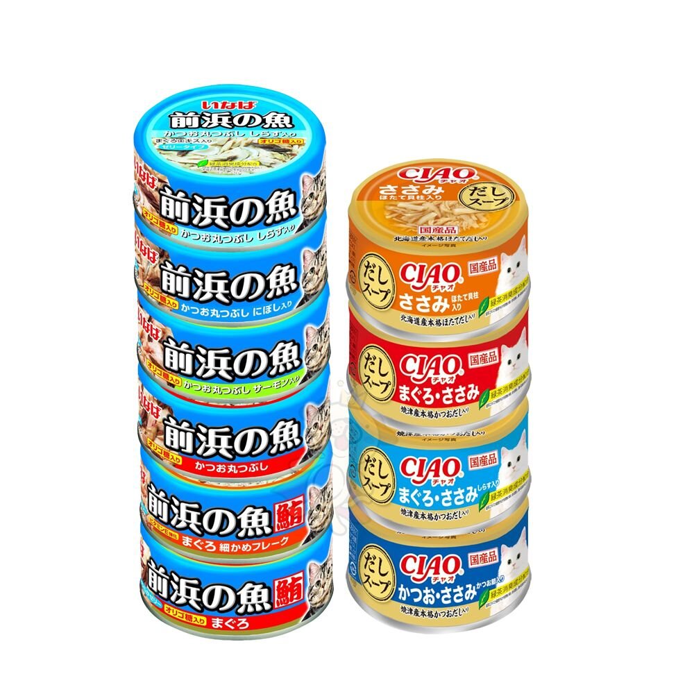 日本 CIAO 貓罐頭【24罐組】高湯罐 前濱魚罐 副食罐 貓罐 貓餐罐『WANG』-圖片-1