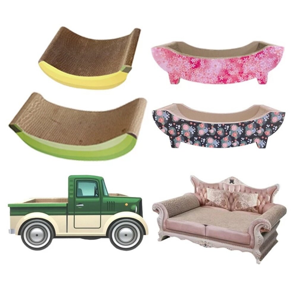 icat 寵喵樂 貓抓板 香蕉船 聚寶盆 卡車噗噗 歐室寶座 貓咪浴缸 跑車 汽車 百變貓抓板『WANG』-圖片-1