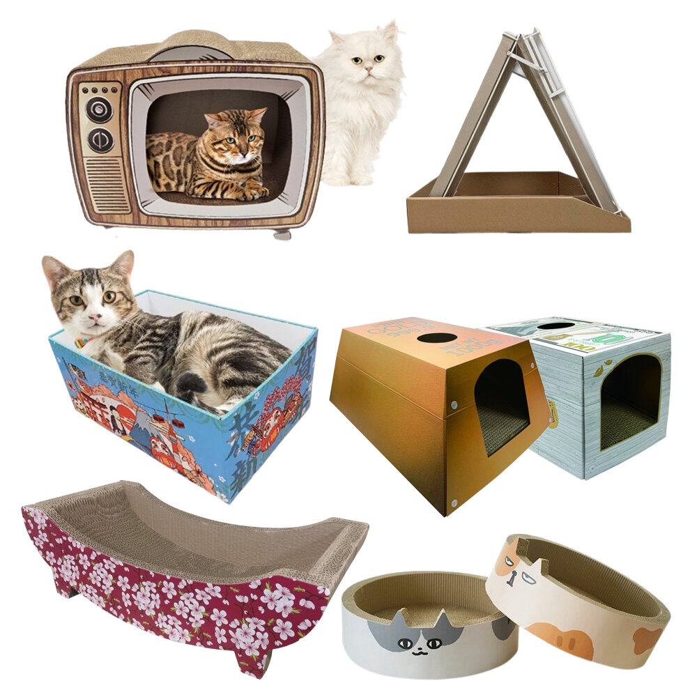 2473419916-icat 寵喵樂  貓抓板 香蕉船 聚寶盆 卡車噗噗 歐室寶座 貓咪浴缸 跑車 汽車 百變貓抓板『WANG』